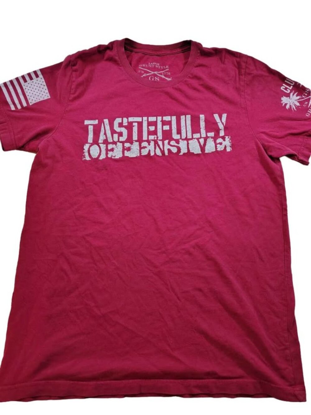 Men's Grunt Style Tastefully Offensive Red T-shirt Size Large